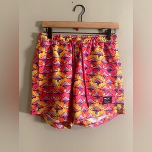 WESC Men’s Swim Trunks S | Psychedelic Mushroom Print | Retro Festival Shorts